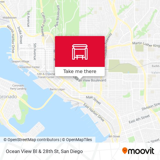 Ocean View Bl & 28th St map