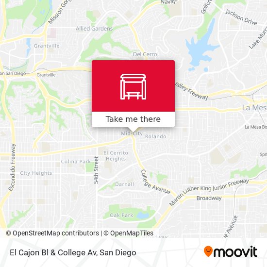 El Cajon Bl & College Av map