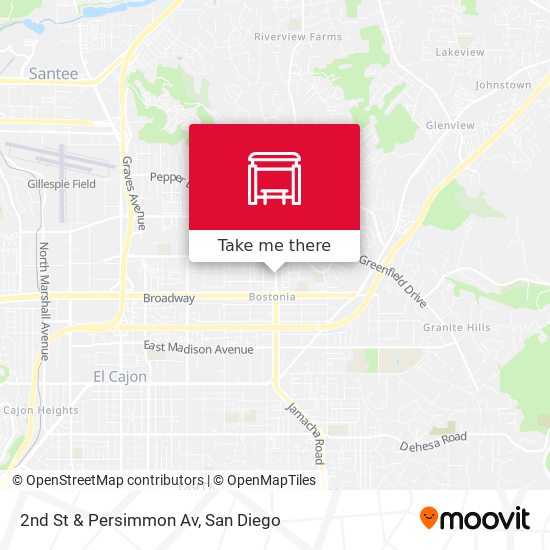 2nd St & Persimmon Av map