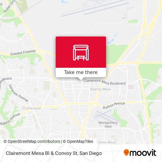 Clairemont Mesa Bl & Convoy St map