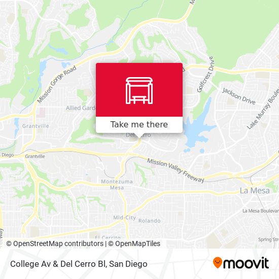 Mapa de College Av & Del Cerro Bl