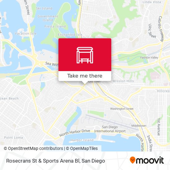 Rosecrans St & Sports Arena Bl map