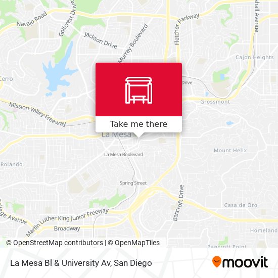 Mapa de La Mesa Bl & University Av