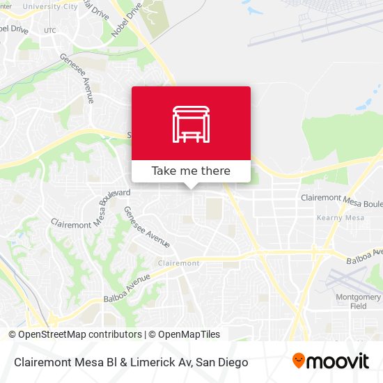 Clairemont Mesa Bl & Limerick Av map