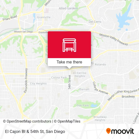 El Cajon Bl & 54th St map