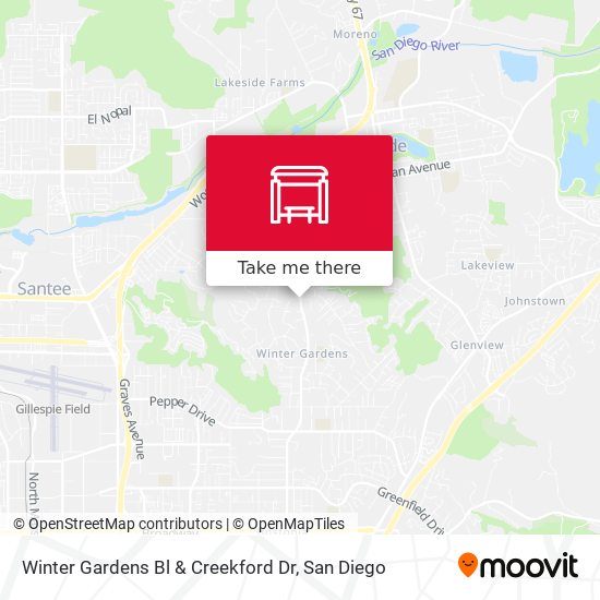 Winter Gardens Bl & Creekford Dr map