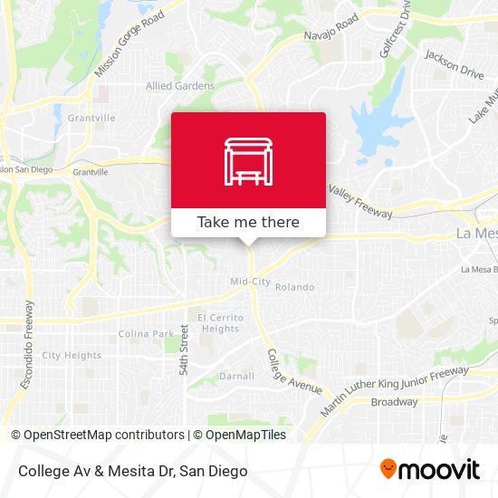 Mapa de College Av & Mesita Dr
