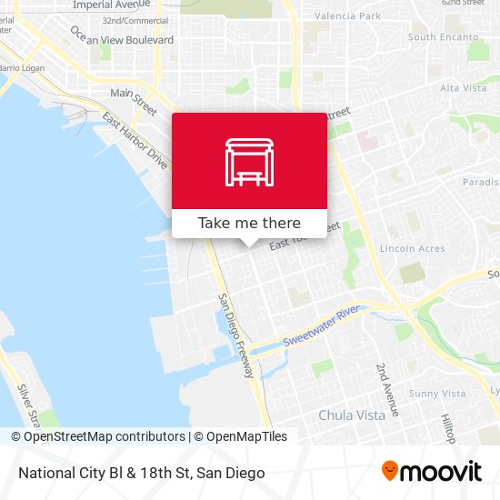 National City Bl & 18th St map