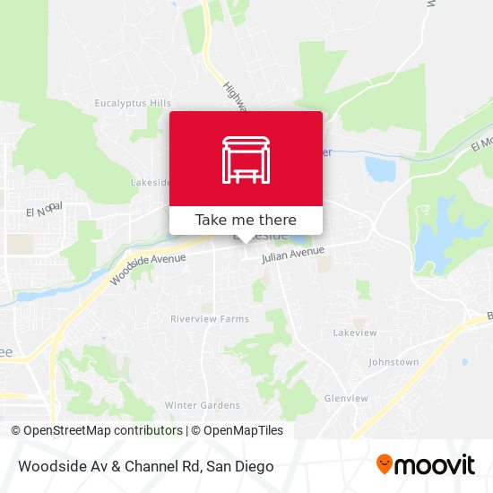 Woodside Av & Channel Rd map