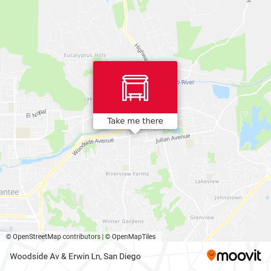 Woodside Av & Erwin Ln map