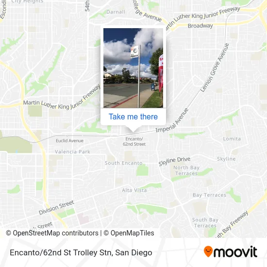 Encanto/62nd St Trolley Stn map