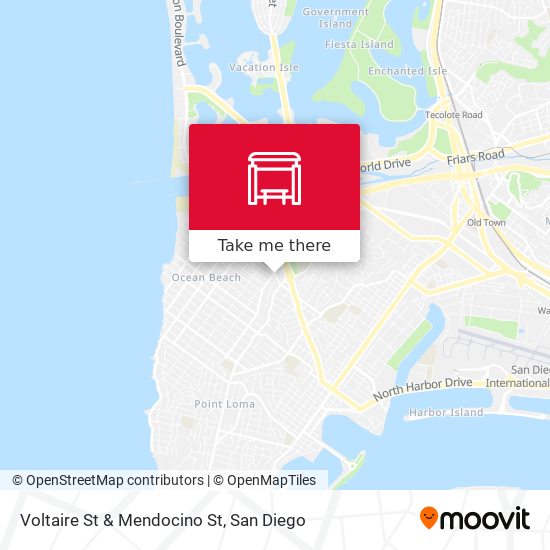 Voltaire St & Mendocino St map