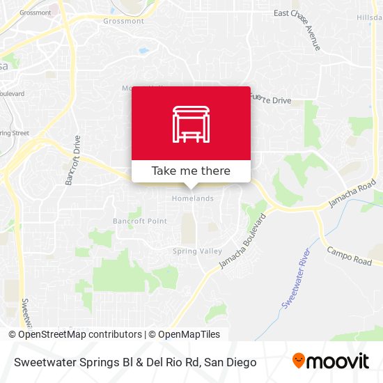 Sweetwater Springs Bl & Del Rio Rd map