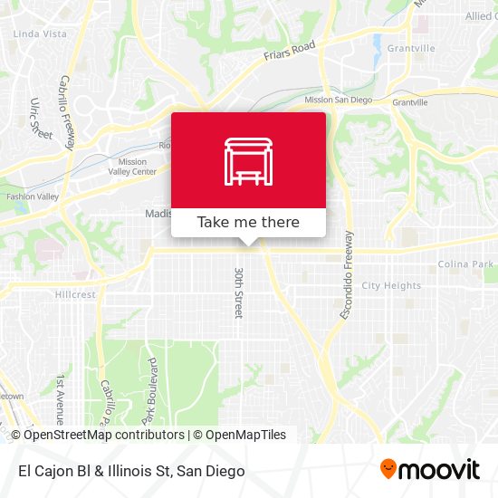 El Cajon Bl & Illinois St map