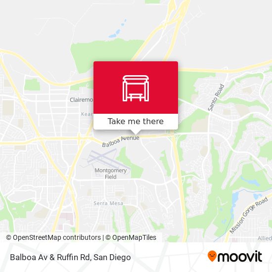 Balboa Av & Ruffin Rd map