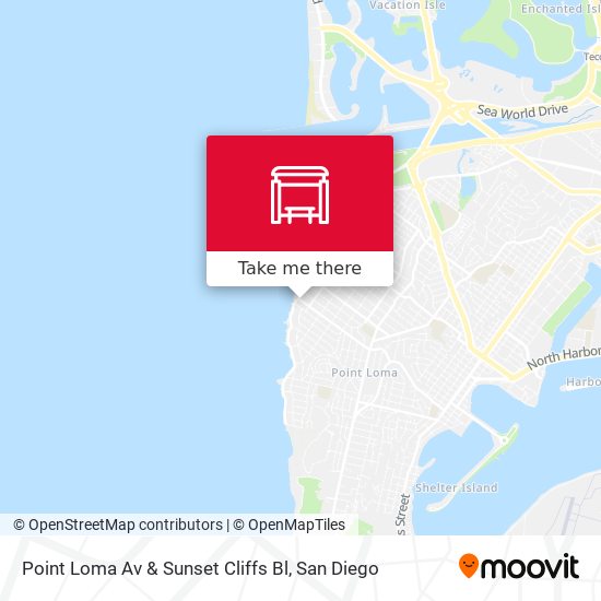 Point Loma Av & Sunset Cliffs Bl map