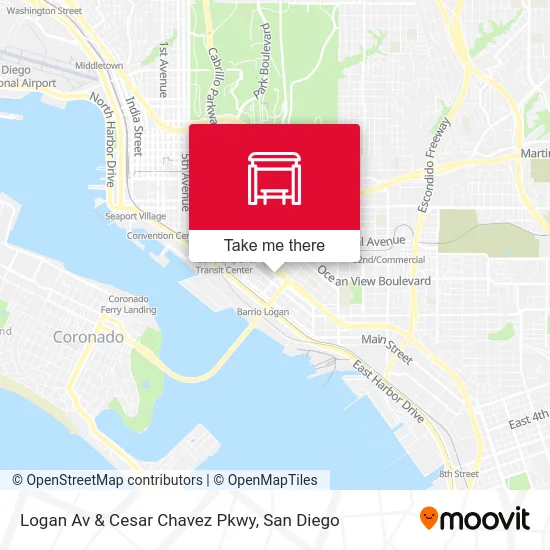 Logan Av & Cesar Chavez Pkwy map