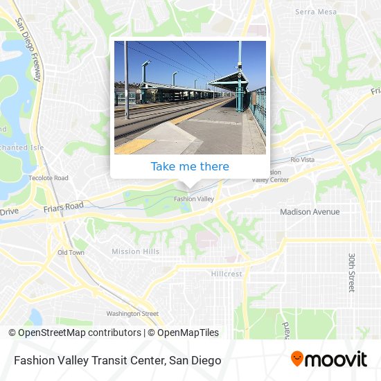 How to get to Fashion Valley Mall in San Diego by Bus or Cable Car?