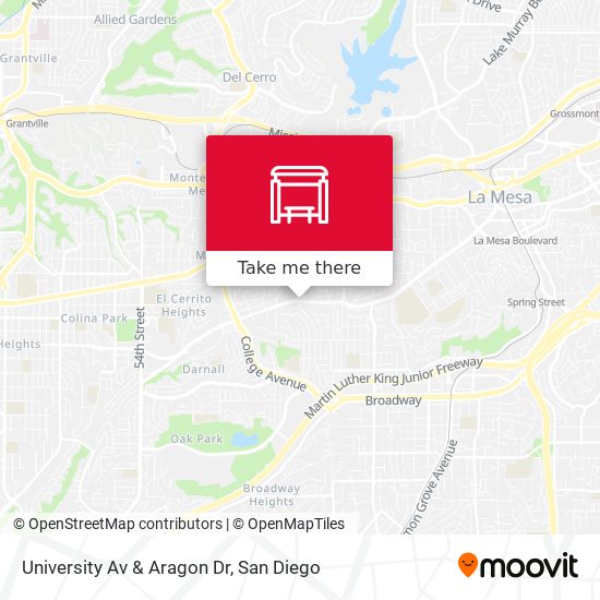 University Av & Aragon Dr map