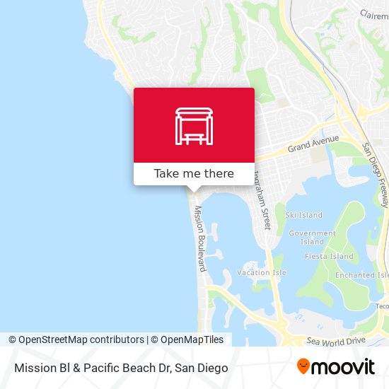 Mission Bl & Pacific Beach Dr map