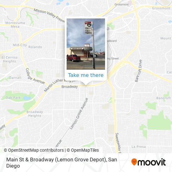 Main St & Broadway (Lemon Grove Depot) map