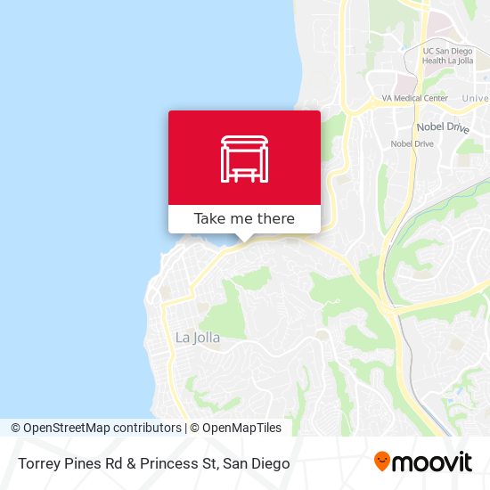 Mapa de Torrey Pines Rd & Princess St