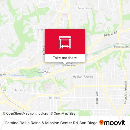 Camino De La Reina & Mission Center Rd map