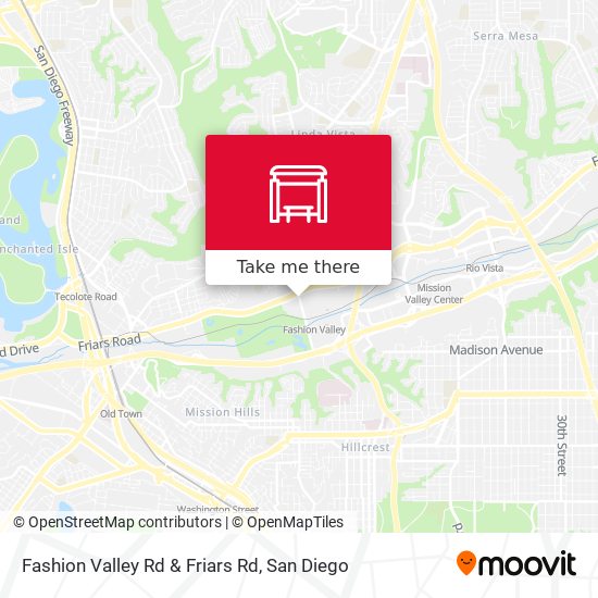 Mapa de Fashion Valley Rd & Friars Rd