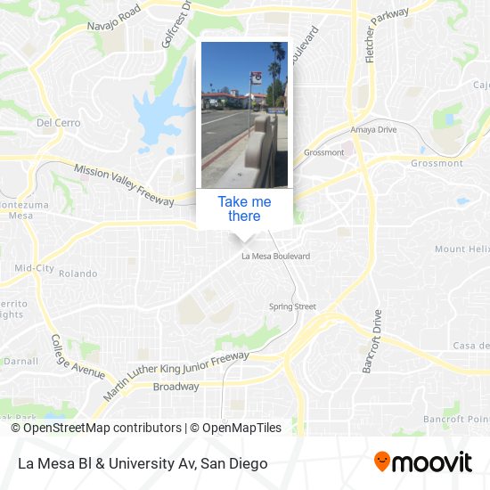 Mapa de La Mesa Bl & University Av