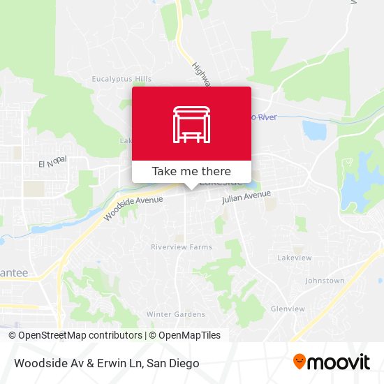 Mapa de Woodside Av & Erwin Ln