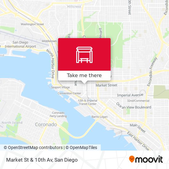 Market St & 10th Av map