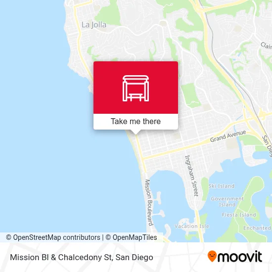 Mission Bl & Chalcedony St map