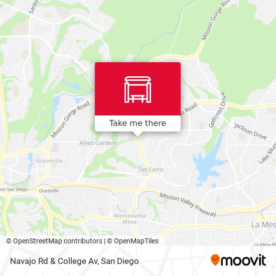 Navajo Rd & College Av map