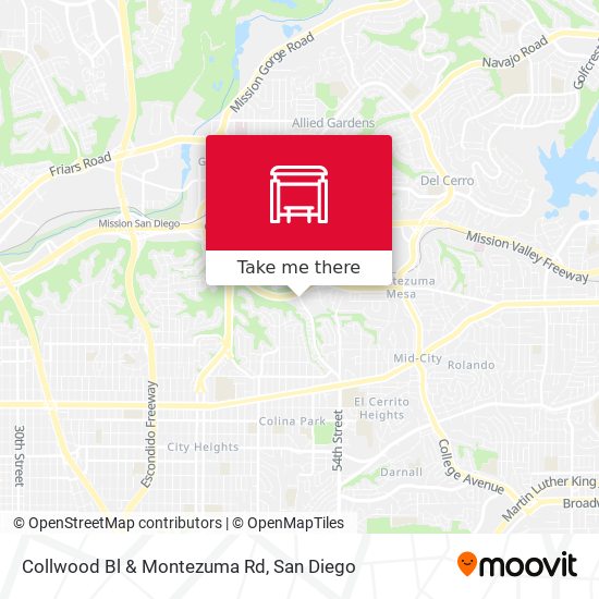 Mapa de Collwood Bl & Montezuma Rd