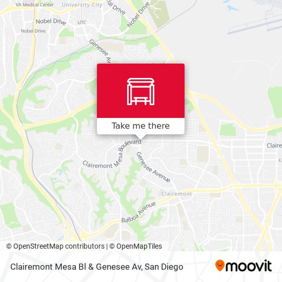 Clairemont Mesa Bl & Genesee Av map