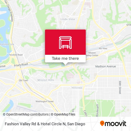 Mapa de Fashion Valley Rd & Hotel Circle N