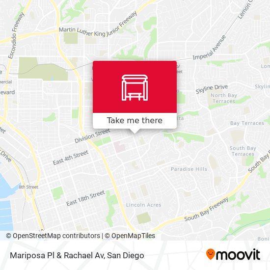 Mariposa Pl & Rachael Av map