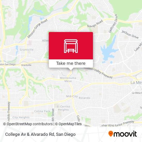 Mapa de College Av & Alvarado Rd