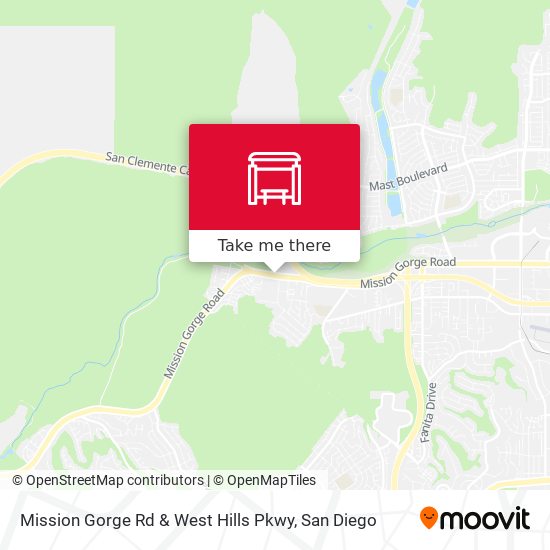 Mission Gorge Rd & West Hills Pkwy map