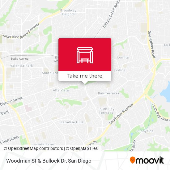 Woodman St & Bullock Dr map