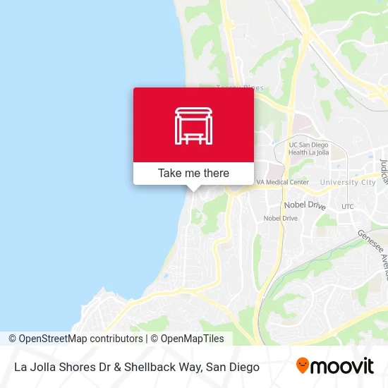 La Jolla Shores Dr & Shellback Way map