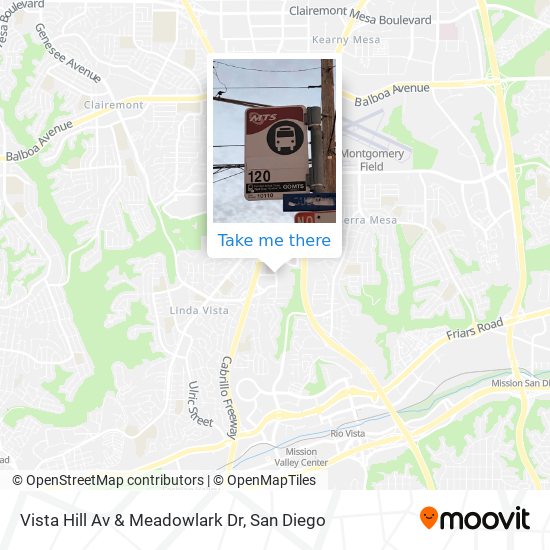 Vista Hill Av & Meadowlark Dr map