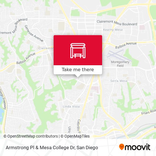 Armstrong Pl & Mesa College Dr map