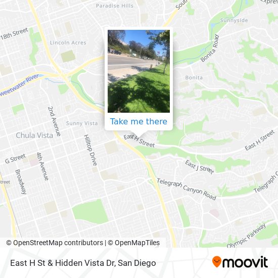 East H St & Hidden Vista Dr map