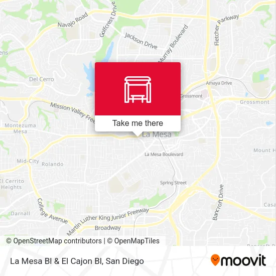 La Mesa Bl & El Cajon Bl map