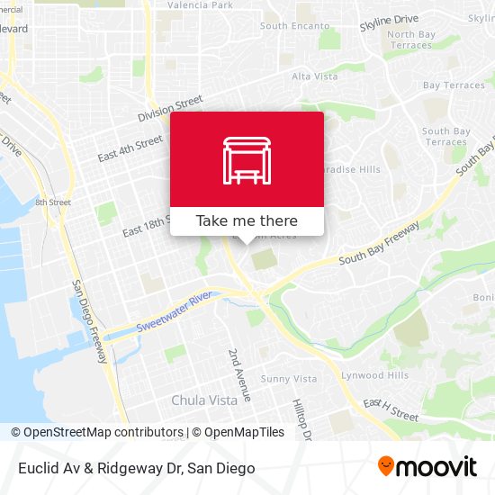 Euclid Av & Ridgeway Dr map