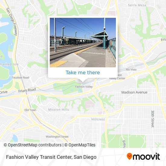 San Diego to Fashion Valley Mall, San Diego with public transportation