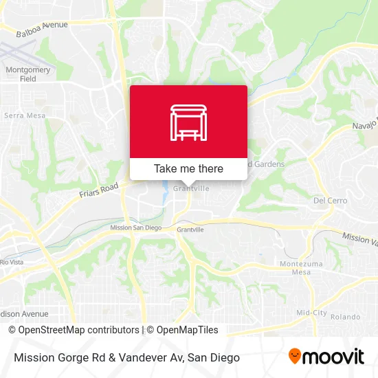 Mission Gorge Rd & Vandever Av map