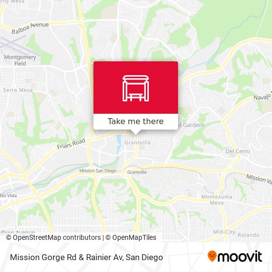Mission Gorge Rd & Rainier Av map