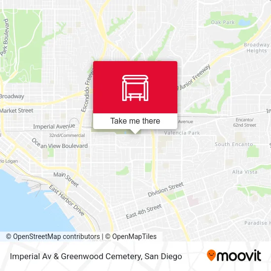 Imperial Av & Greenwood Cemetery map